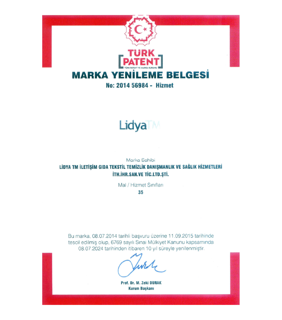 MARKA TESCİL BELGESİ